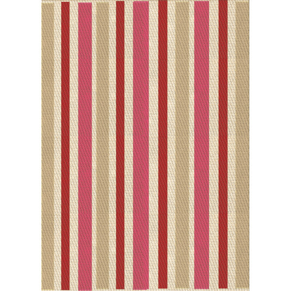 Latitude Run® Comrie Striped Pink/Red/Beige Area Rug Wayfair